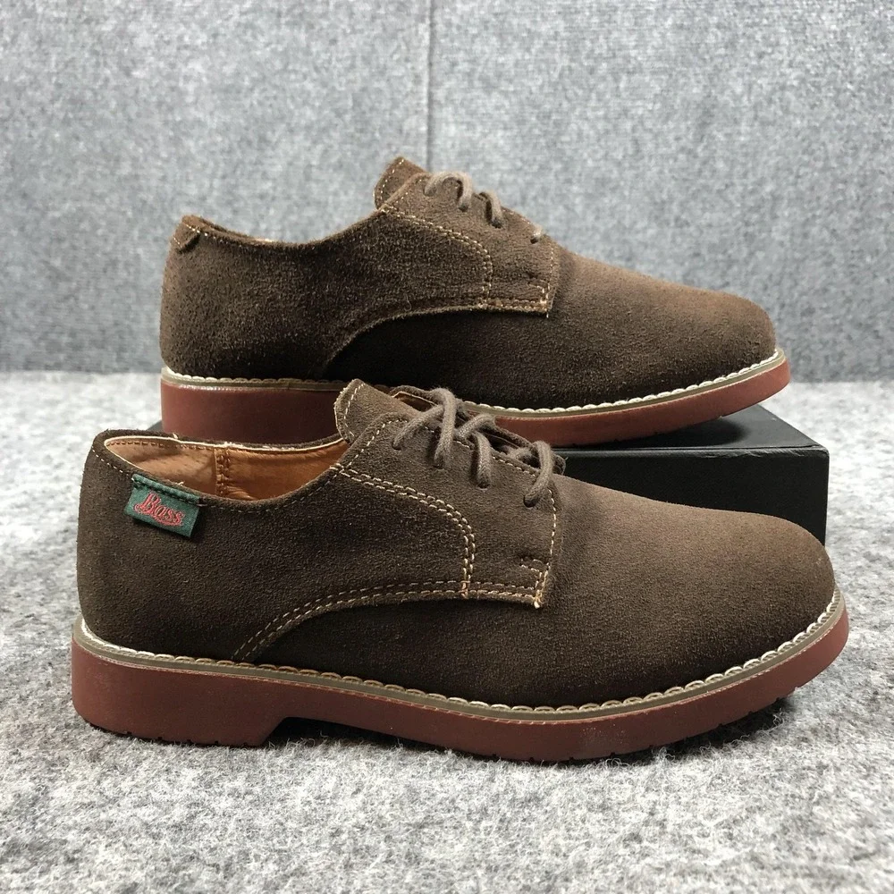 GH‎ Bass Boys 4 Brown Suede Derby Dress Shoes Junior 2 0402-6939-211